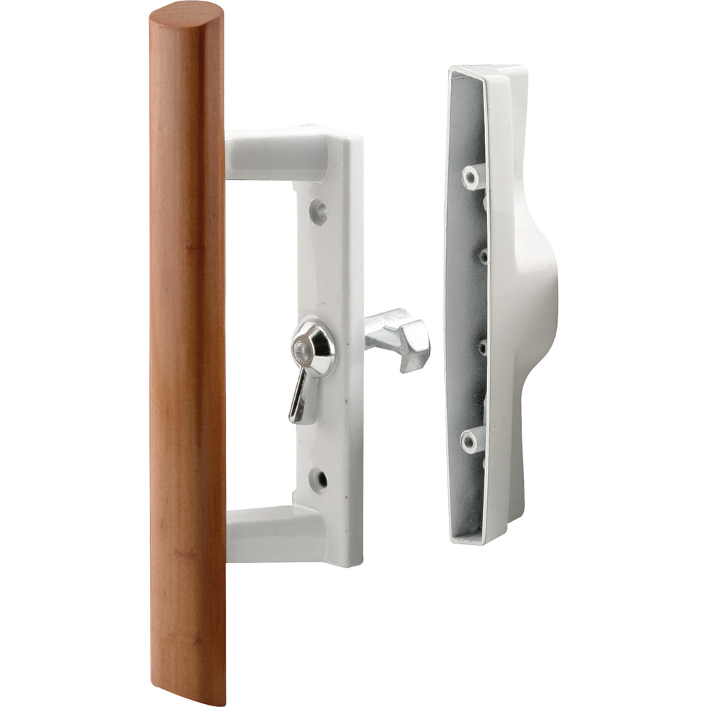 Surface Internal Replacement Wooden Handle Sliding Patio Internal Door Latch Set, 3-1/2 Inch Hole - DH-106X - Garage and Sliding Door Hardware